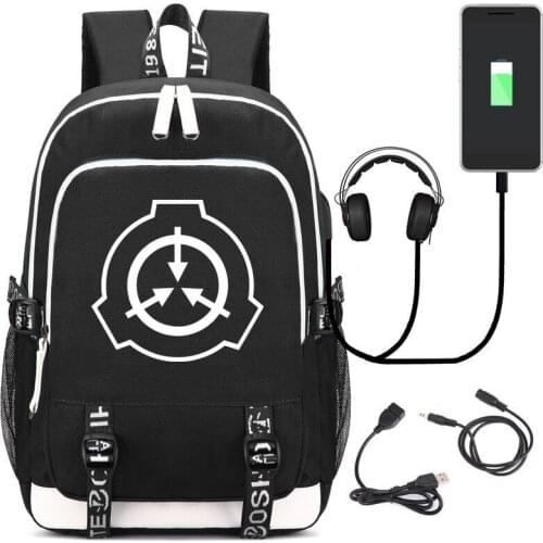 SCP Secure Contain Protect Backpack Rucksack Bag Students School Shoulder Bag Laptop Bag Mochila GIFT with USB Port