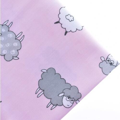 Print Twill Cotton Fabric For Sewing Patchwork Quilt Quilting Material Curtain Cloth By Yard Cartoon Sheep