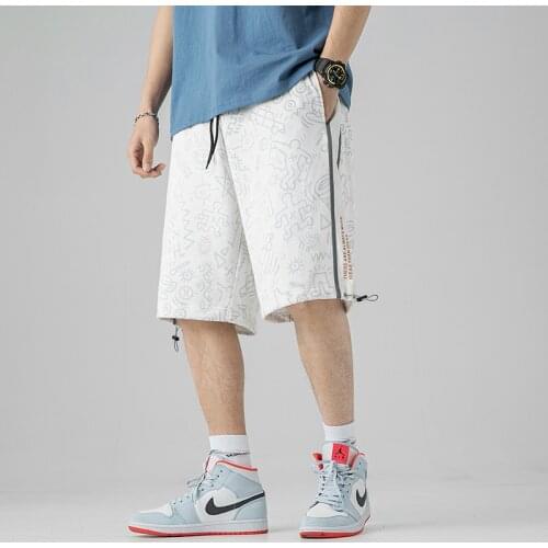 2021 Summer Mens Shorts Beach Off White Hip Hop Streetwear Casual Male Sportswear Wide Shorts Homme Clothing Tracksuit Pants