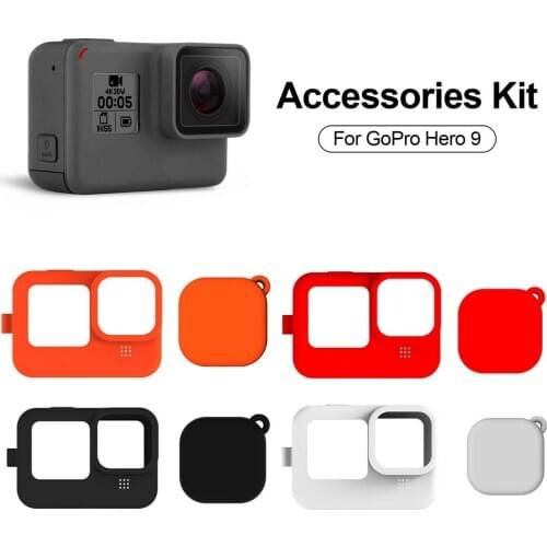 Camera Silicone Cover Camera Silicone Cover Set Camera Case Durable Silicone Shell Set For GoPro Hero 9 Black, White, Orange