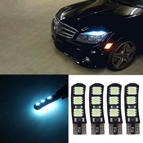 For Mercedes Benz W204 C300 C350 LED Light T10-6SMD DC12V 8000K 4pcs Set LED No Error