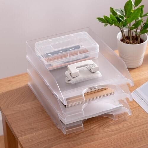 A4 file rack multi-layer color overlay office desktop bookshelf file tray data sorting storage rack plastic лоток для документов