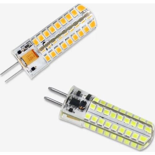 10pcs 12V 24V G4 G5.3 GY6.35 LED Bulb 72SMD 2835 LED Corn Lamp LED Silicone Crystal Chandelier Bulb Dimmable White Warm White