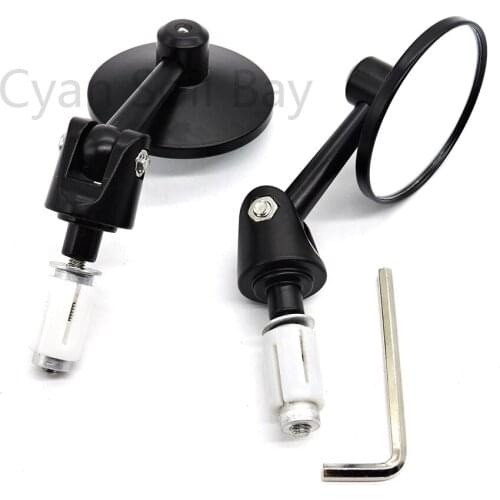 Universal Motorcycle 7/8" Round Bar End Rear Mirrors Scooters Side View Mirrors For Yamaha MT07 MT-09 MT09 Tracer XSR700 900
