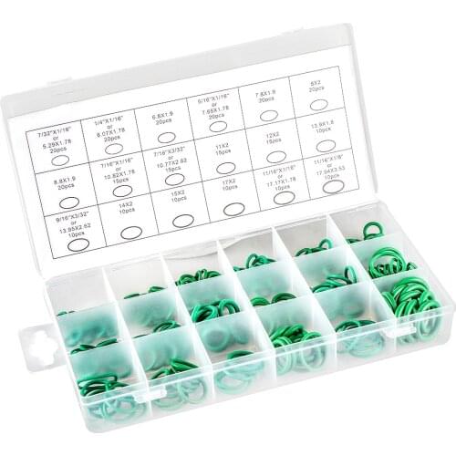 270 pc O Ring O-Ring Seal Rubber Assortment 18 sizes Kit Hydraulics Air Gas HVAC