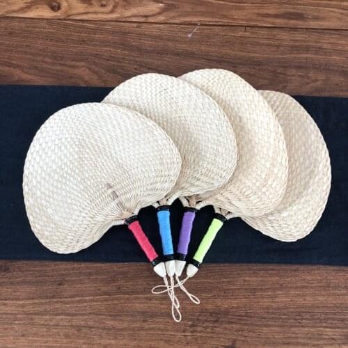 Natural Pure Handmade DIY palm leaf Woven Fan Summer Cooling portable Home Cooler Supplies party gift Decor Vintage for Camping