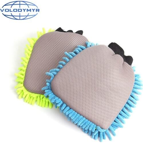 Volodymyr Chenille Car Wash Mitt Gloves Detail Brush Soft Absorbent Car Cleaner for Auto Cleaning Detailing Washing Clean