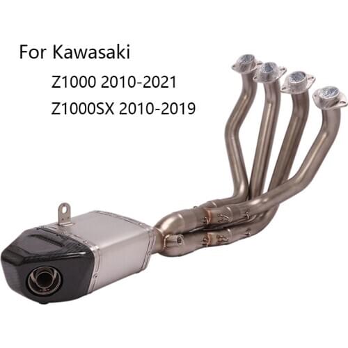 For Kawasaki Z1000SX 2010-2019 Z1000 2010-2021 Exhaust Pipe Motorcycle Front Link Tube Slip On 51mm Muffler Escape DB Killer
