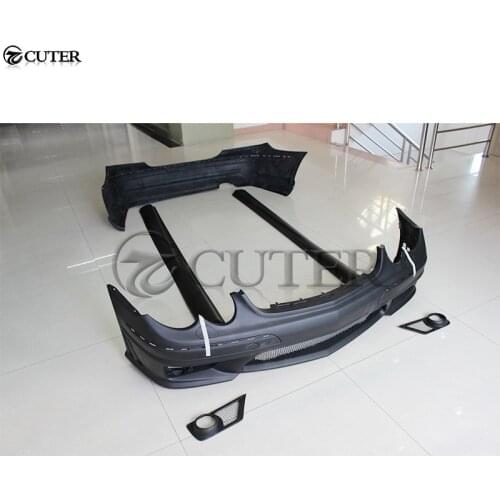 W209 CLK63 AMG style Car body kit FRP front bumper Rear bumper Side skirts apron for Benz W209 CLK500 CLK280 03-09