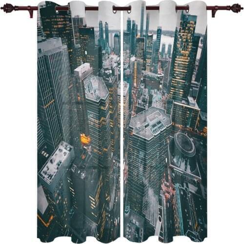 City High-Rise Lights Valance Window Curtains For Living Room Bedroom Kitchen Home Luxury Youth Room Treatment Window Curtains