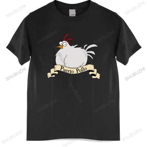 Cotton tshirt men summer tees Puerto Pollo T shirt monkey island guybrush puerto pollo plunder Funny Top Tees Mens Tshirt