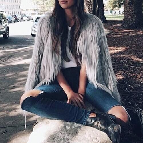 Womens Winter Warm Faux Fur Short Coat Jacket Parka Outerwear Tops