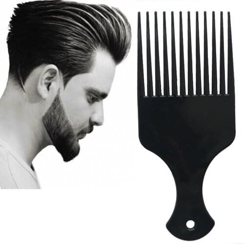 1PC Men Hair Wide-Tooth Comb Brush Beard Long Thick Curly Afro Hair Carbon Fiber Pick Barber Anti-Static Comb