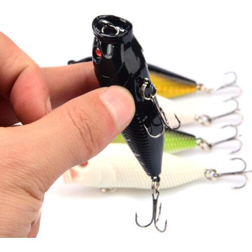 2pcs Lifelike Poper Fishing Lures Artificial High QUality Jerkbait Bass Wobbler Fishing Tackle 5 Colors Topwater Bait Wholesale