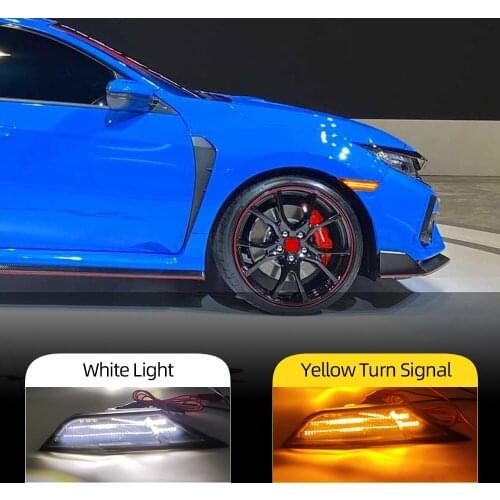 2PCS LED Side Marker Turn Signal Indicator Lights For Honda Civic 2016 2017 2018 2019 2020 DRL Daytime Running light