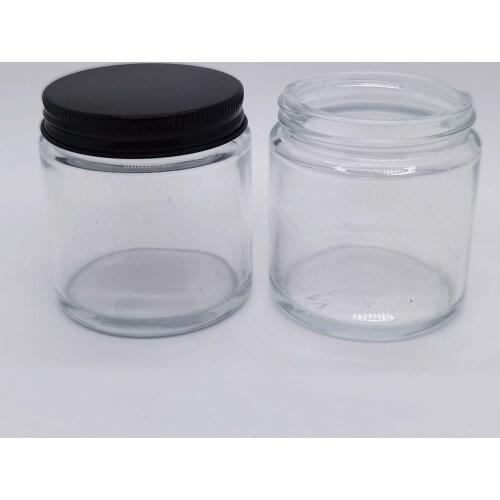 6pcs 100g Clear Glass Storage Jars Wit hBlack Aluminum Lid 100ml Round Travel Bottle Pot Container Refillable
