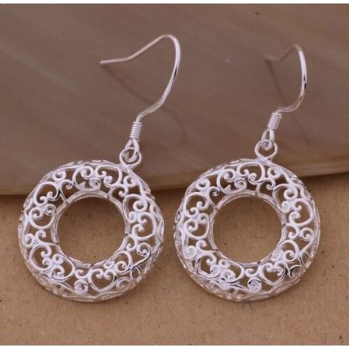 AE502 Hot sterling earrings , fashion jewelry , bling-bling Hollow out ring /cnpalewa axrajoya silver color