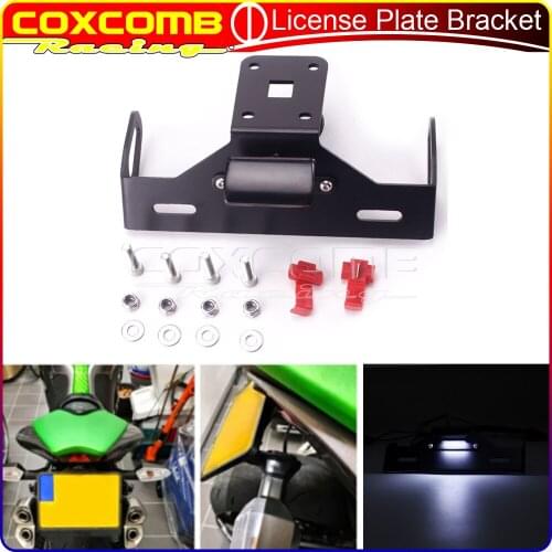 Aluminum Rear License Number Plate Holder Motorcycle Tail Tidy Fender Eliminator LED Light For Kawasaki Z1000 Z 1000R 2014-2020