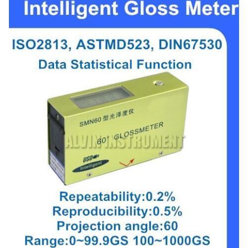 Free Shipping Intelligent Gloss Meter USB interface data software Range:0~99.9GS 100~1000GS 60 degree ISO2813 ASTMD523 DIN67530