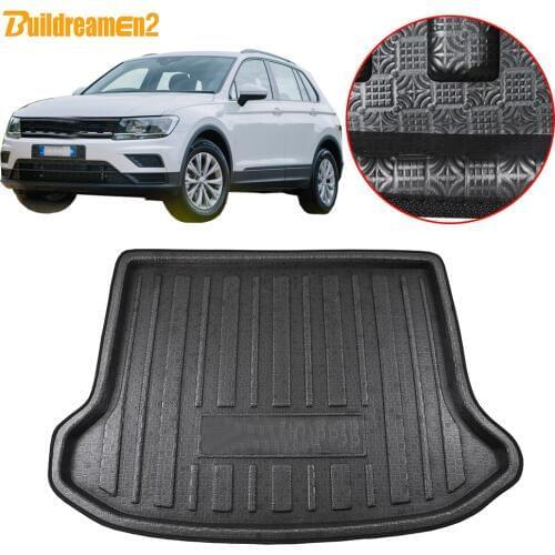 Buildreamen2 Car Accessories Trunk Mat Floor Tray Boot Liner Luggage Carpet Mud Cargo Pad For Volkswagen Tiguan 2012-2017