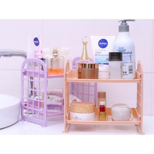 Cosmetic Storage Holders Racks Desktop Double Shelf Creative Multi-Function Kitchen Bathroom Organizer Home Storage Organization