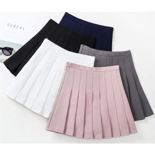 Kids Girls Pleated Skirts 2018 New Arrival Young Girls Solid Skirts Children Summer Clothing White Gray Black Pink 3-13Y AA2777