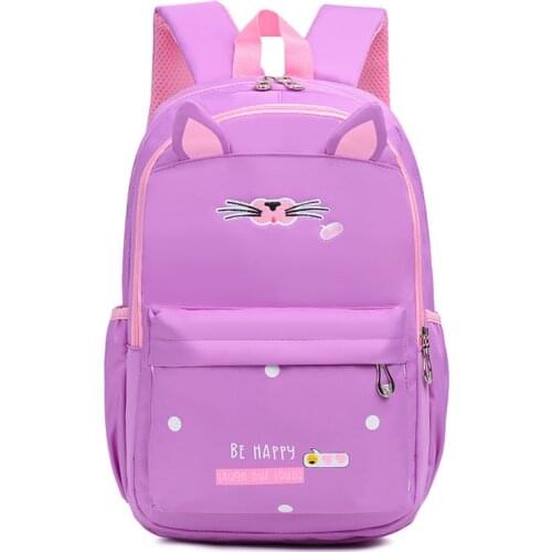 Children School bags for Girls School Backpack Nylon Bookbags Cute Cat Satchel Kids Book Bag Mochila