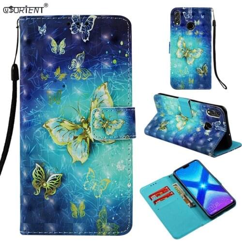 For Huawei Honor 8X 9X Lite Flip Leather Case JSN-L21 JSN-L22 JSN-L23 3D Painting Stand Wallet Phone Cover JSN L21 Bumper Cases