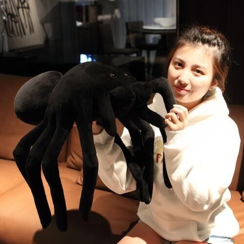 Giant Plush Black Spider Halloween Decoration Props Plush Simulation Spider Dolls Haunted House Scary Tricky Toy for Kids Gift