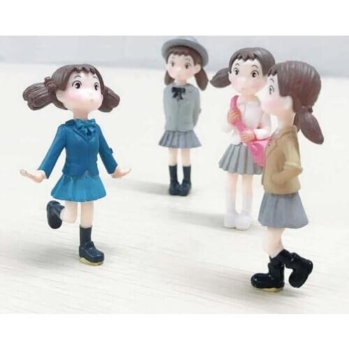 Hot 4Pcs/Set Fairy Garden Figurines Miniature Hayao Miyazaki Angel Girls Resin Crafts Ornament Gnomes Moss Terrariums Decoration