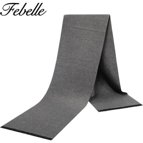 Febelle Cashmere Winter Men Scarf Luxury Brand Fall Plaid High Quality Unisex Scarves Women