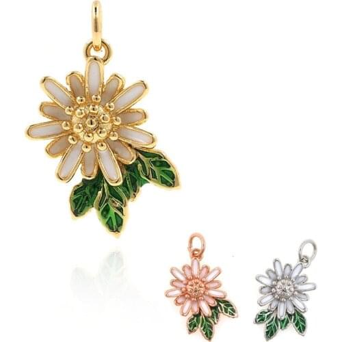 Daisy Pendant Exquisite Fashion Enamel Flower Charm Suitable For Jewelry Bracelets Necklaces And Earrings Accessories
