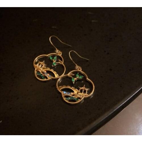 Summer new style personality creative hollow bridge pendant earrings luxury fashion casual dance party earrings for women