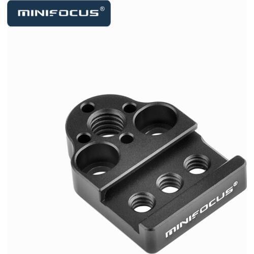 Mini Cold Shoe Plate Locating Pins Hole to 1/4" Threaded Holes Adapter for Arri Adapter Camera Cage Handle Plate Rig Mount