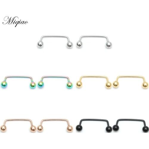 Miqiao 2pcs Hot Selling Simple Stainless Steel Barbell Multifunctional U-shaped Body Exquisite Piercing Jewelry