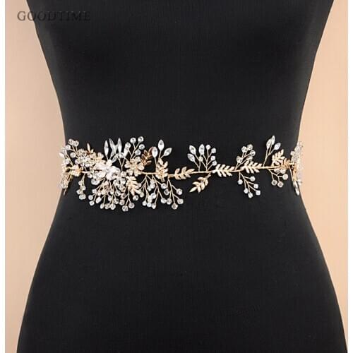 Fashion Wedding Belt For Bride Luxury Rhinestone Women Belt For Wedding Dress Accessories Leaf Belt For Girl Party Night Dress