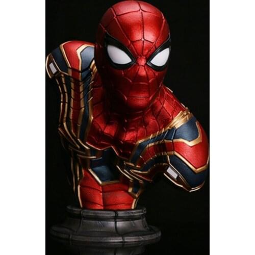 Hasbro Avengers Super Hero Spider Man Bust Resin Desk Decoration Collection Statue Model Toys Birthday Gift 38cm