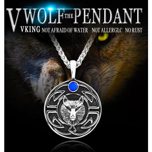 Beier 316L stainless steel Cool Wolf Head Amulet Europe Viking necklace Men gift Fashion Jewelry High Quality wholesale LP232