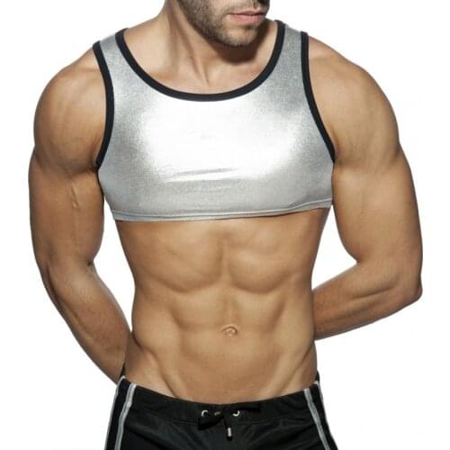 Mens yoga set 2020 imitation leather Sports vest Breathable fitness clothes Quick dry solid ropa gym fashion yoga suit for men