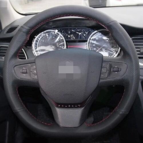 DIY Steering Wheel Covers soft Leather braid on the steering-wheel of Car Interior For CITROEN Elysee C-Elysee 2014-2018