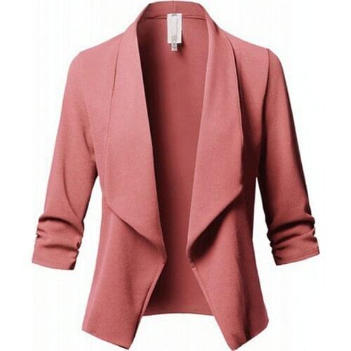 Bigsweety New Women Formal Jackets Office Work Open Front Notched Slim Ladies Blazer Spring Autumn Casual Cardigan Tops Blazer