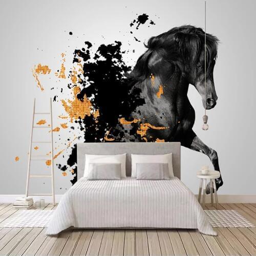 Custom 3D Photo Wallpaper Hand Painted Abstract Horse Bedroom Wall Decoration Painting Living Room Mural Self-adhesive Wallpaper