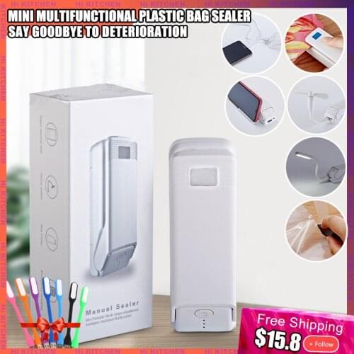 PORTABLE USB SEALER PLASTIC BAGS SEALER HANDHELD SEALER MINI SEALING MACHINE FOR SNACK BAGS RECHARGEABLE SEALER WITH BAG OPENN