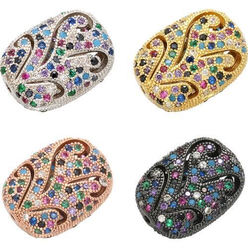 ZHUKOU Fashion 11x15mm rectangular feminine hollow candy crystal Spacer beads for necklace earrings bracelet accessories VZ225