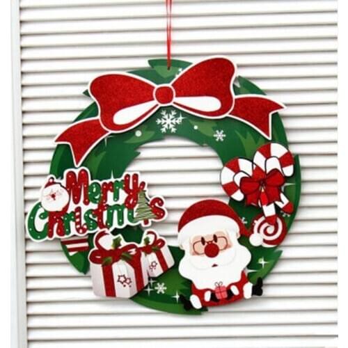 Christmas Paper Christmas Wreath Window Sticker Window Door Mall Hotel Decoration
