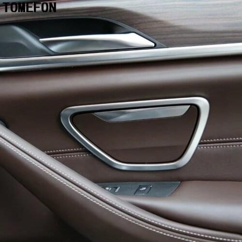 TOMEFON 2pcs For BMW 5 Series G30 2017 Saloon Rear Door Handle Cigarette Ashtray Cover Trim Car Styling