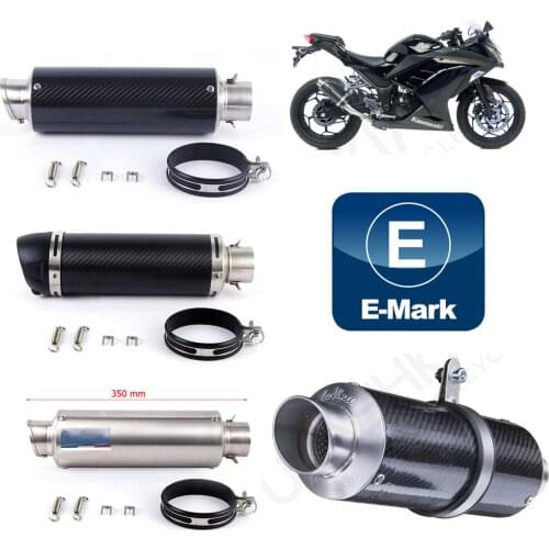 Homologacion E-Mark Universal Motorcycle Real Carbon Fiber Slip On Exhaust Muffler Pipe Escape DB Killer For Most Motorcycle