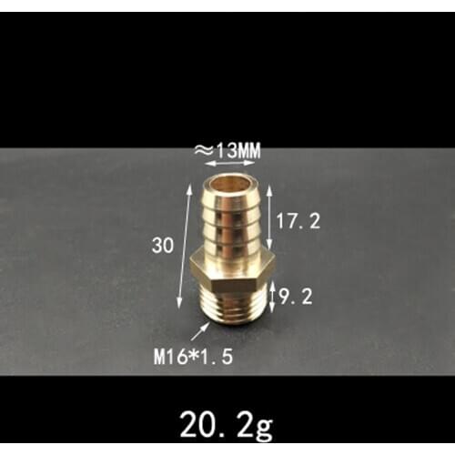 Thicken M16.x1.5mm x 13mm Hose Barb Tail Brass Coupling Joint Pipe Fitting Water Gas