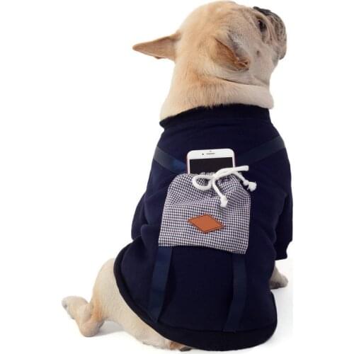Spring Puppy Warm Sweater Pet Dog Clothes for Small Dogs Pets Clothing French Bulldog Pocket Tshirt Chihuahua Pug Costume XS-2XL