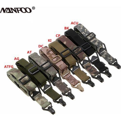 High Quality Outdoor Mulitfunction Tactical 1 or 2 Point Rifle Sling Strap Adjustable Bungee Sling Swivels Hunting Gun Strap